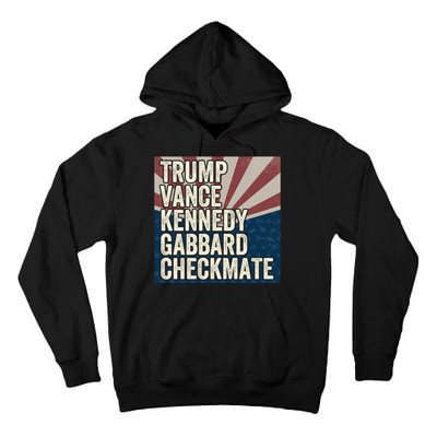 Trump Vance Kennedy Gabbard Checkmate American Flag Chess Tall Hoodie