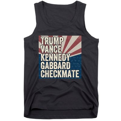 Trump Vance Kennedy Gabbard Checkmate American Flag Chess Tank Top