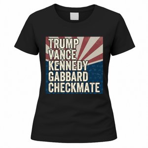 Trump Vance Kennedy Gabbard Checkmate American Flag Chess Women's T-Shirt