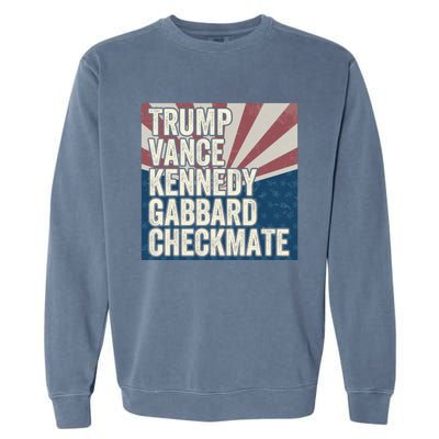 Trump Vance Kennedy Gabbard Checkmate American Flag Chess Garment-Dyed Sweatshirt