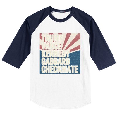 Trump Vance Kennedy Gabbard Checkmate American Flag Chess Baseball Sleeve Shirt