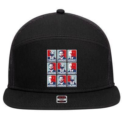 Trump Vance Kennedy Checkmate 2024 7 Panel Mesh Trucker Snapback Hat