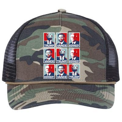 Trump Vance Kennedy Checkmate 2024 Retro Rope Trucker Hat Cap