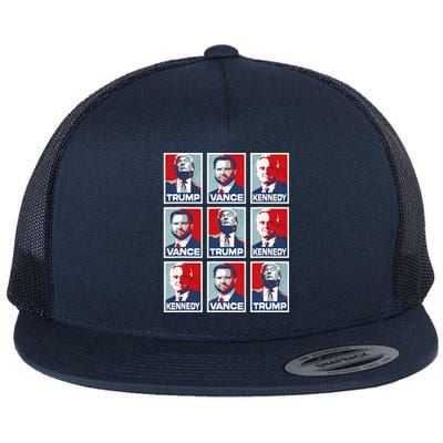 Trump Vance Kennedy Checkmate 2024 Flat Bill Trucker Hat