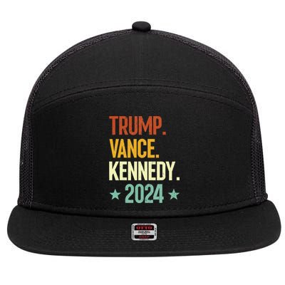 Trump Vance Kennedy President 2024 7 Panel Mesh Trucker Snapback Hat