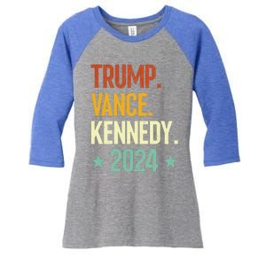 Trump Vance Kennedy President 2024 Women's Tri-Blend 3/4-Sleeve Raglan Shirt