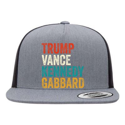 Trump Vance Kennedy Gabbard Presidential Campaign Usa 2024 Flat Bill Trucker Hat