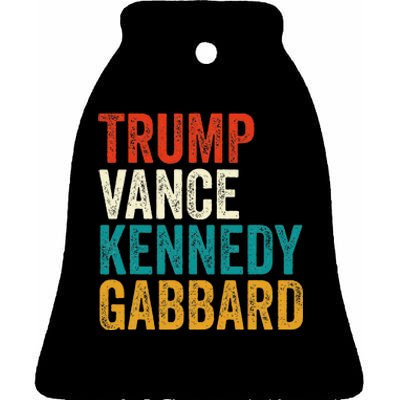 Trump Vance Kennedy Gabbard Presidential Campaign Usa 2024 Ceramic Bell Ornament