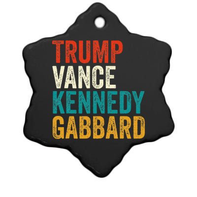 Trump Vance Kennedy Gabbard Presidential Campaign Usa 2024 Ceramic Star Ornament