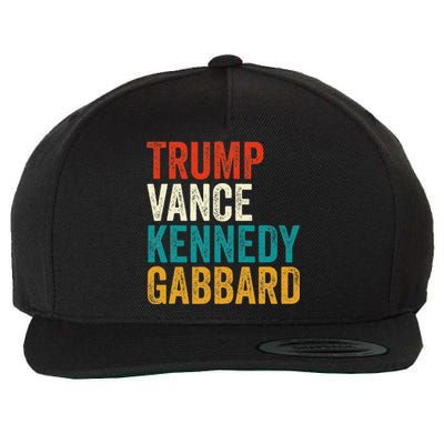 Trump Vance Kennedy Gabbard Presidential Campaign Usa 2024 Wool Snapback Cap