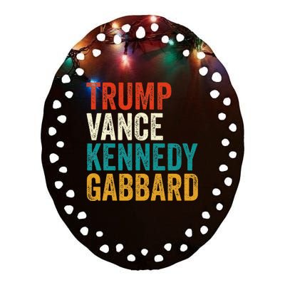 Trump Vance Kennedy Gabbard Presidential Campaign Usa 2024 Ceramic Oval Ornament