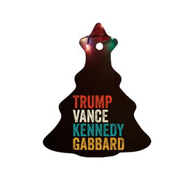 Trump Vance Kennedy Gabbard Presidential Campaign Usa 2024 Ceramic Tree Ornament