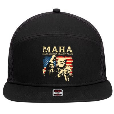 Trump Vance Kennedy Maha 2024 Funny Trump 45 47 Pro Trump 7 Panel Mesh Trucker Snapback Hat