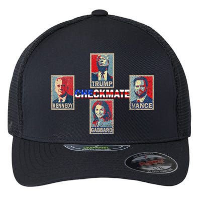 Trump Vance Kennedy Gabbard Checkmate American Flag Election Flexfit Unipanel Trucker Cap