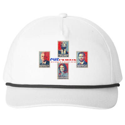 Trump Vance Kennedy Gabbard Checkmate American Flag Election Snapback Five-Panel Rope Hat