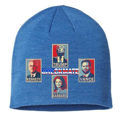 Trump Vance Kennedy Gabbard Checkmate American Flag Election Sustainable Beanie