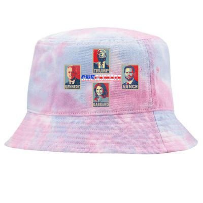 Trump Vance Kennedy Gabbard Checkmate American Flag Election Tie-Dyed Bucket Hat