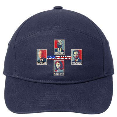 Trump Vance Kennedy Gabbard Checkmate American Flag Election 7-Panel Snapback Hat