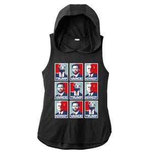 Trump Vance Kennedy Checkmate 2024 Ladies PosiCharge Tri-Blend Wicking Draft Hoodie Tank