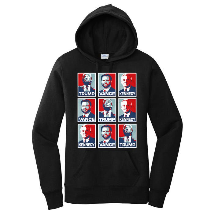 Trump Vance Kennedy Checkmate 2024 Women's Pullover Hoodie