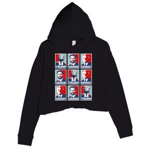 Trump Vance Kennedy Checkmate 2024 Crop Fleece Hoodie