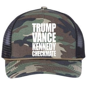 Trump Vance Kennedy Checkmate 2024 Election Republican Retro Rope Trucker Hat Cap