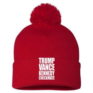 Trump Vance Kennedy Checkmate 2024 Election Republican Pom Pom 12in Knit Beanie