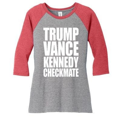 Trump Vance Kennedy Checkmate 2024 Election Republican Women's Tri-Blend 3/4-Sleeve Raglan Shirt