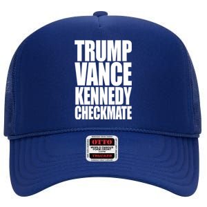 Trump Vance Kennedy Checkmate 2024 Election Republican High Crown Mesh Back Trucker Hat