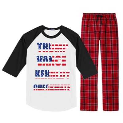 Trump Vance Kennedy Checkmate 2024 Election Republican Raglan Sleeve Pajama Set