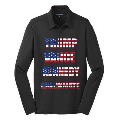 Trump Vance Kennedy Checkmate 2024 Election Republican Silk Touch Performance Long Sleeve Polo