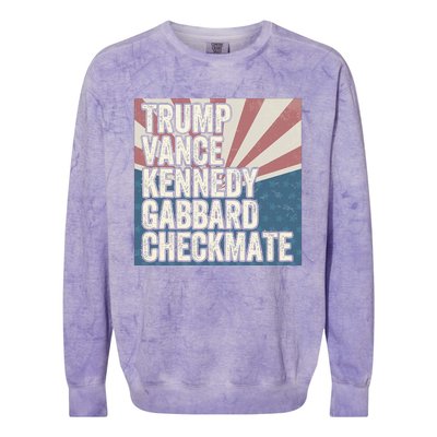 Trump Vance Kennedy Gabbard Checkmate American Flag Chess Colorblast Crewneck Sweatshirt