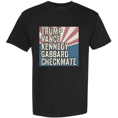 Trump Vance Kennedy Gabbard Checkmate American Flag Chess Garment-Dyed Heavyweight T-Shirt