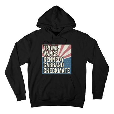 Trump Vance Kennedy Gabbard Checkmate American Flag Chess Hoodie