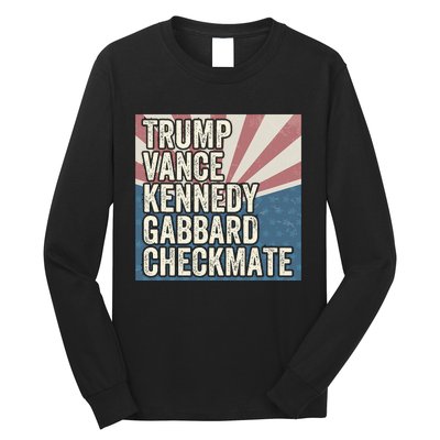 Trump Vance Kennedy Gabbard Checkmate American Flag Chess Long Sleeve Shirt