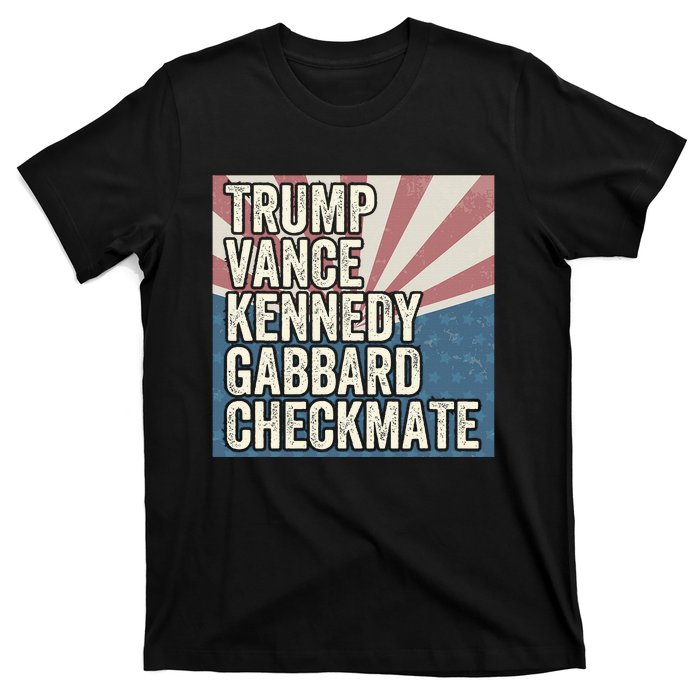 Trump Vance Kennedy Gabbard Checkmate American Flag Chess T-Shirt