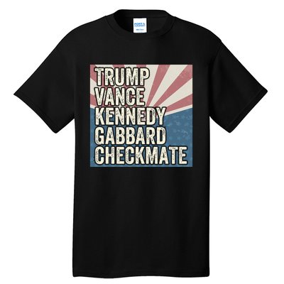 Trump Vance Kennedy Gabbard Checkmate American Flag Chess Tall T-Shirt