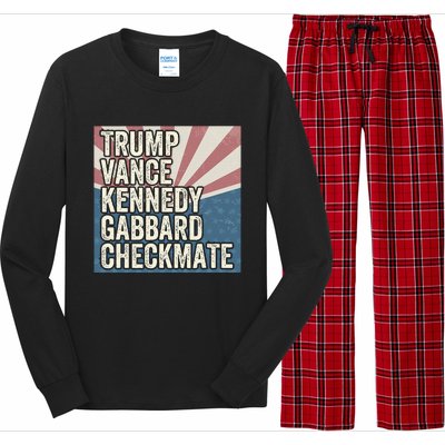 Trump Vance Kennedy Gabbard Checkmate American Flag Chess Long Sleeve Pajama Set