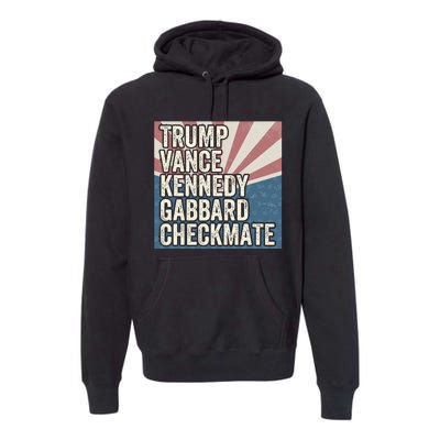 Trump Vance Kennedy Gabbard Checkmate American Flag Chess Premium Hoodie