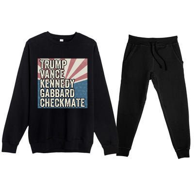 Trump Vance Kennedy Gabbard Checkmate American Flag Chess Premium Crewneck Sweatsuit Set