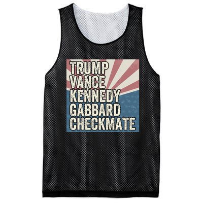 Trump Vance Kennedy Gabbard Checkmate American Flag Chess Mesh Reversible Basketball Jersey Tank