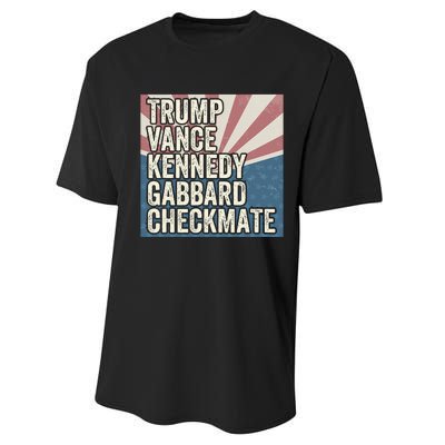 Trump Vance Kennedy Gabbard Checkmate American Flag Chess Performance Sprint T-Shirt