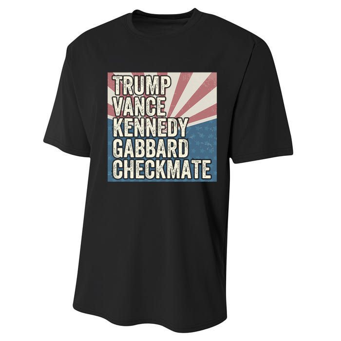 Trump Vance Kennedy Gabbard Checkmate American Flag Chess Performance Sprint T-Shirt