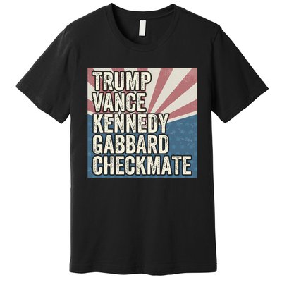 Trump Vance Kennedy Gabbard Checkmate American Flag Chess Premium T-Shirt