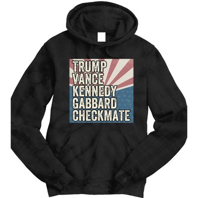 Trump Vance Kennedy Gabbard Checkmate American Flag Chess Tie Dye Hoodie