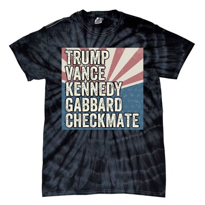 Trump Vance Kennedy Gabbard Checkmate American Flag Chess Tie-Dye T-Shirt