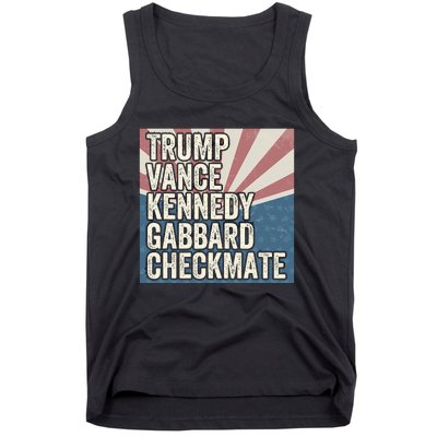 Trump Vance Kennedy Gabbard Checkmate American Flag Chess Tank Top