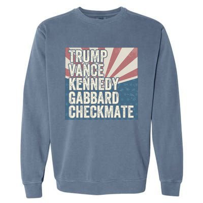 Trump Vance Kennedy Gabbard Checkmate American Flag Chess Garment-Dyed Sweatshirt