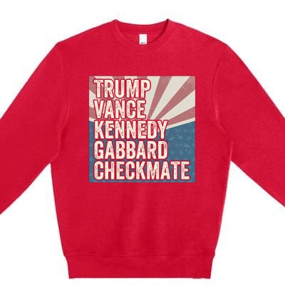 Trump Vance Kennedy Gabbard Checkmate American Flag Chess Premium Crewneck Sweatshirt