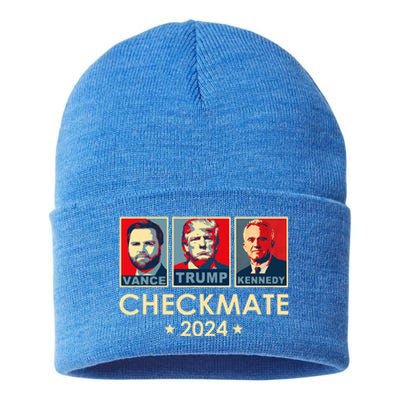 Trump Vance Kennedy Checkmate 2024 Election Republican Sustainable Knit Beanie